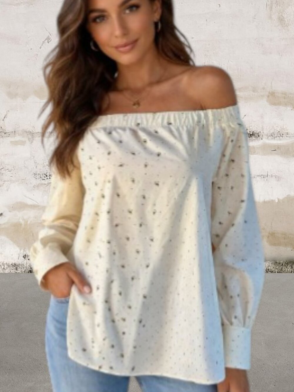 Silvia Tcherassi Women's Off-Shoulder White Blouse Size Medium